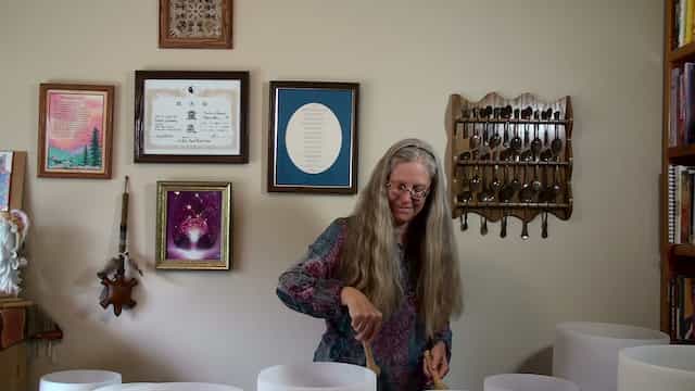Debra Doing Crystal Bowls Meditation