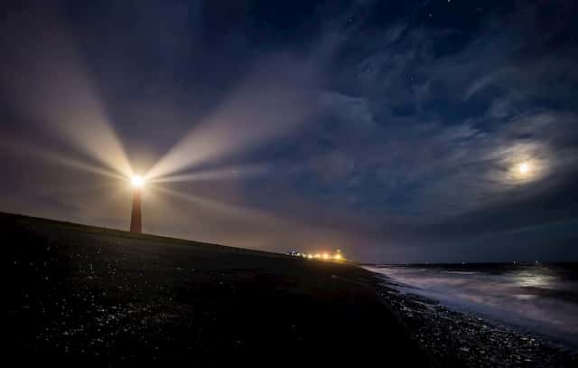 Light House Shining Divine Guidance in the Night