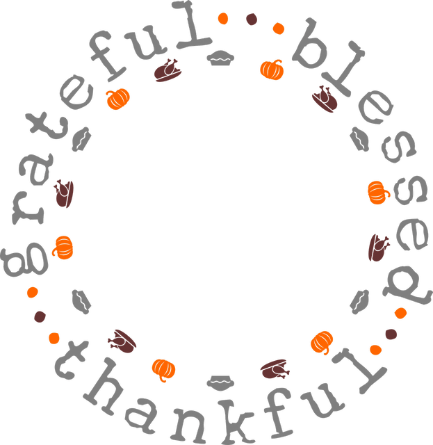 Living in Gratitude Image with words, Grateful, Blessed and thankfulness